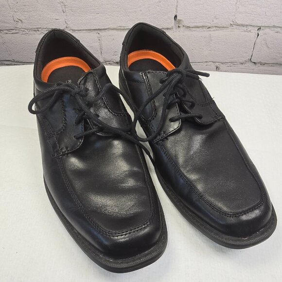 ROCKPORT MENS ESSENTIAL DETAILS WATERPROOF OXFORD, APRON TOE, BLACK SIZE 8 - Picture 8 of 9